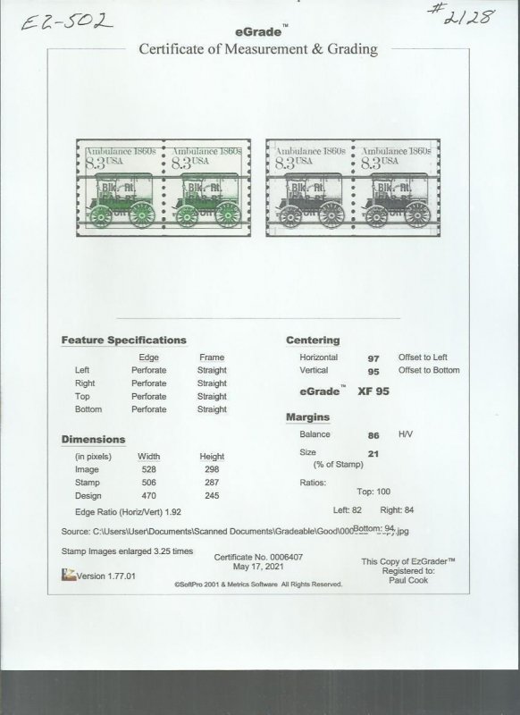 # 2128 Mint Never Hinged ( MNH ) AMBULANCE XF+