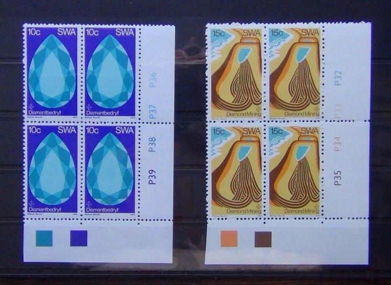 South West Africa 1974 Diamond Mining in Block x 4 MNH