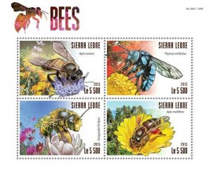 2015 SIERRA LEONE MNH. BEES    |  Michel Code: 6327-6330  |  Scott Code: 3393