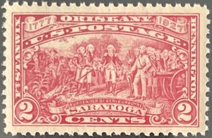 Scott #644 1927 2¢ Battle of Saratoga unused lightly hinged XF/Superb centering