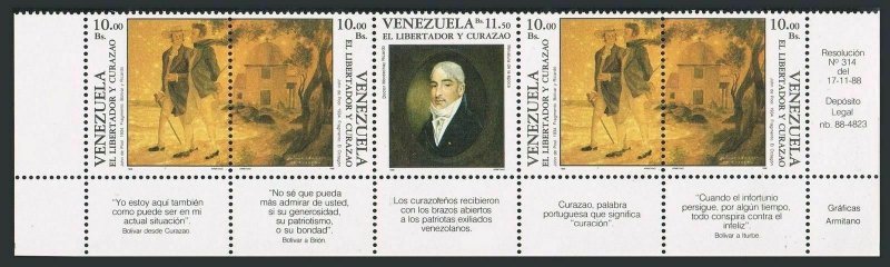 Venezuela 1430-1430Bc strip.MNH.Michel 2578-2580. Liberator of Curacao,John Pool