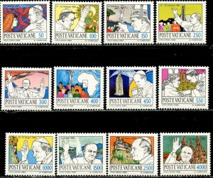 VATICAN Sc#737-748 1984-85 Journeys of Pope John Paul II Complete OG Mint NH