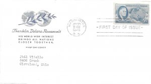 1945-1946 FDC, #930-933, 1c-5c Franklin D. Roosevelt, House of Farnam (4)