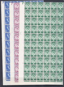 Scotland Cylinder Blocks in 1/4 sheets - set of 3 - 4d/6d/1/3 crowns - U/M