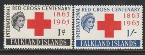 1963 Falkland Islands - Sc 147-8 - MNH VF - 2 single - Red Cross