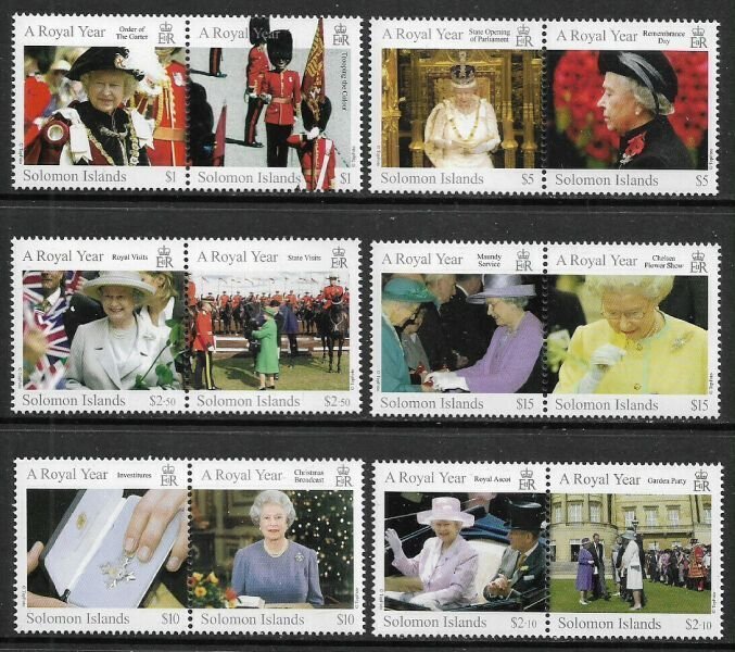 Solomon Is #1007-12 MNH Set in Pairs - Royal Year