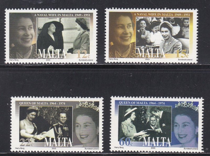 Malta # 1129-1132, Queen Elizabeth II Coronation 50th , Mint NH, 1/2 Cat.