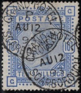 GBR SC #109 U 1884 10sh Q VICTORIA GRAND HOTEL CV $922.50 (see below)