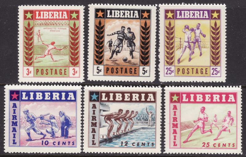 Liberia #347, C88-90 F-VF Mint NH ** Sports