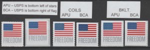 USA Sc. 5787-91 (63c) Freedom Flag 2023 MNH 6 diff. varieties