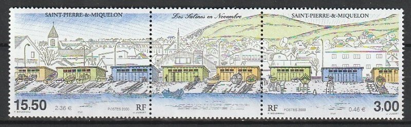 2000 St. Pierre and Miquelon - Sc 699 - MNH VF - 1 pr - Boathouses in November