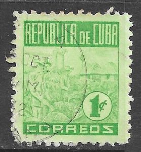 Cuba 420: 1c Picking Tobacco, used, F-VF