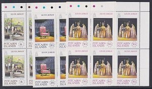 PITCAIRN 1978 Silver Jubilee set check dot blocks of 9 MNH.................A4692