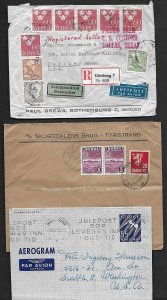 NORWAY 1950's COLLECTION OF 11 COVERS INCLUDING ONE SWEDEN & ONE DENMARK FDC