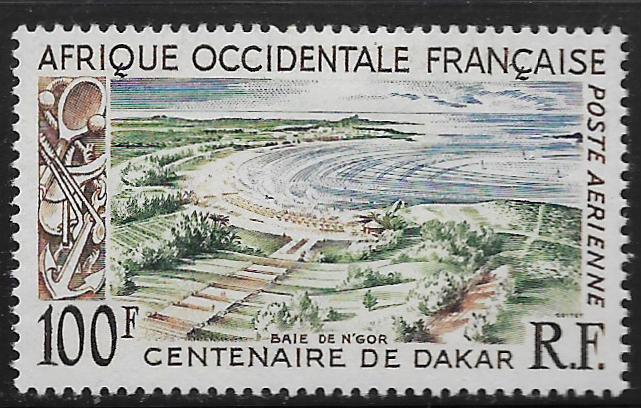 FRENCH WEST AFRICA, C27, MINT HINGED, CENTENARY OF DAKAR