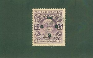 COCHIN -INDIA FEUDATORY STATE 044 USED  BIN $0.50