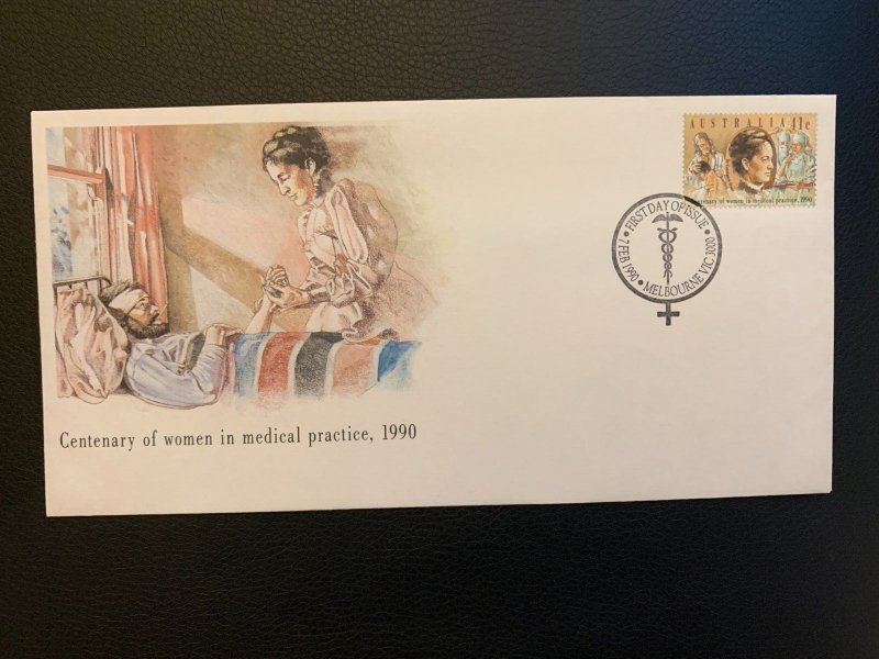 1990 CENTENARY OF WOMEN IN MEDICAL PRACTICE STAMP FIRST DAY cover