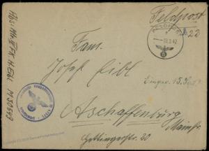 3rd Reich Germany 1942 Kriegsmarine Navy Submarine U-Boot 209 Feldpost Cov 74324