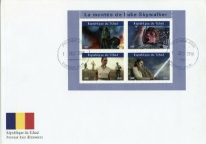 Star Wars Stamps Chad 2019 FDC Rise of Skywalker Luke Rey Film 4v M/S