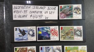 Ascension Island 2008 Scott# 924-935 complete MNH XF set of 12 Wildlife