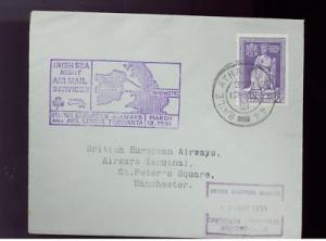 1951 Ireland Irish Sea Night Night Airmail Cover BEA