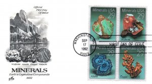 US FIRST DAY COVERS MINERALS BLOCK OF 4 DIFFERENT IN SINGLE COVER + BONUS PAIR