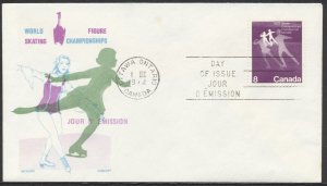 1972 #559 Figure Skating FDC Jackson Cachet Overseas Mailers Insert Ottawa