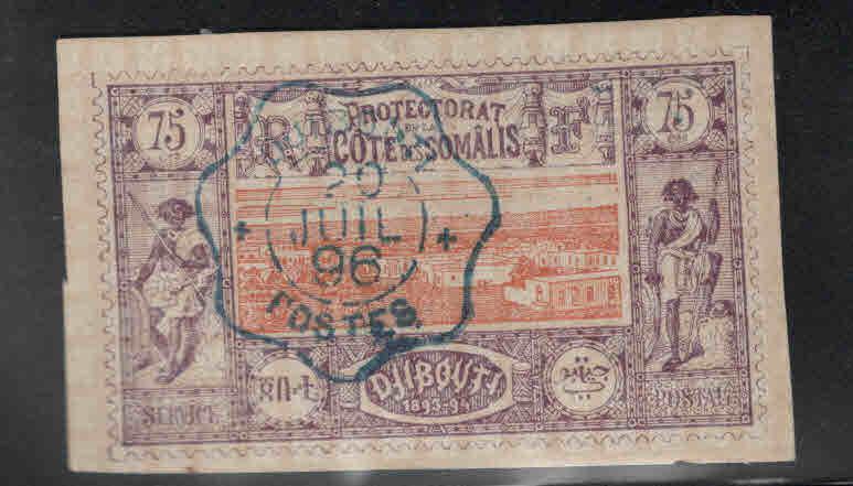 Somali Coast Scott 17 Used nice Djibouti cancel CV$35