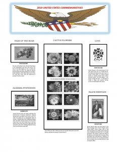 Mac's 2019 U.S. Commemorative Stamp Album Supplement SIMPLIFIED - PRICE REDUCED