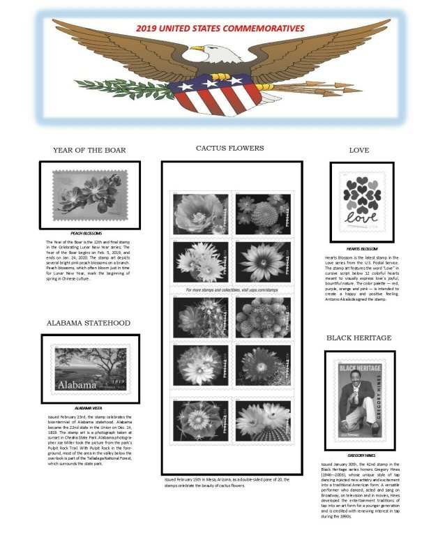 Mac's 2019 U.S. Commemorative Stamp Album Supplement SIMPLIFIED - PRICE REDUCED 