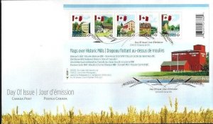 Canada # 2350 a-e flag Over Mills  2010 FDC