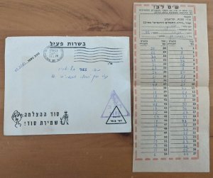 1971 ISRAEL MILITARY FREE FRANK TEL AVIV CENSORED With Paper Article