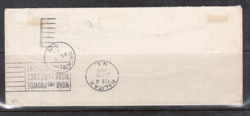 Newfoundland #C3h VF Used On Cover To Sackville **With Certificate**