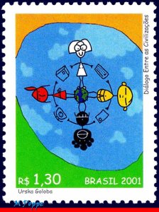 2820 BRAZIL 2001 UNITED NATIONS DIALOGUE AMONG CIVILIZATIONS MI# 3185 C-2408 MNH