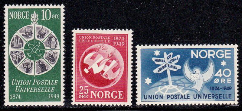 Norway # 299-301, U.P.U., Mint NH, 1/2 Cat.