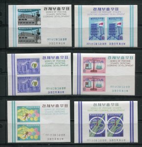 Korea 738a-746a Economic Development Stamp Sheets MNH 1971
