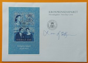 Sweden 2010 Scott 2641 Princess Victoria Daniel Westling FDC signed L. Sjööblom