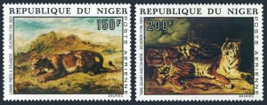 Niger C215-C216, MNH. Michel 381-382. Delacroix, 1973. Prowling lioness,Tigress.