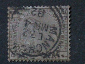 ​GRATE BRITAIN -1876 SC#71 -4P-QUEEN VICTORIA USED STAMP.CAT. $500