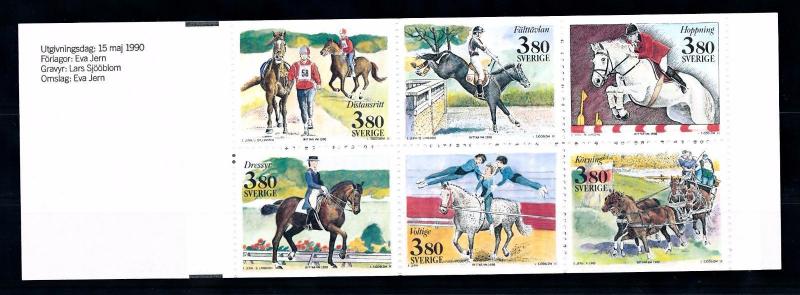 [57839] Sweden 1990 Horse Equestrian MNH Sheet