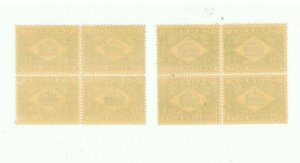 Blocks of 4 mnh One cent and 1 Cents Canada Customs Duty