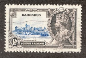 1935 Barbados Sc #187 - KGV Omnibus 1½d Windsor Castle architecture Used Cv $10