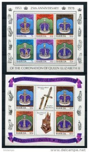 Barbudas 1978 (4)Souvenir Sheets +Stamps Sc 345-8 MNH Queen Elizabeth II Silver