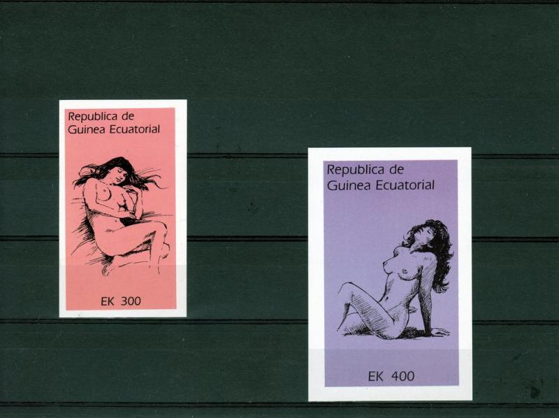 Equatorial Guinea 1977 Designs of Nudes 2 SS MNH Mi.A/B270 