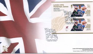 GB London 2012 Paralympics Aled Davies Gold First Day Cover Unaddressed 