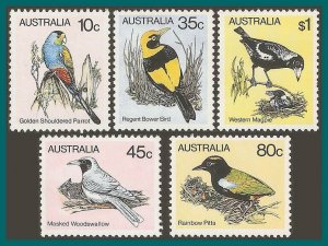 Australia 1980 Birds 5, MNH #732-739,SG734-SG740