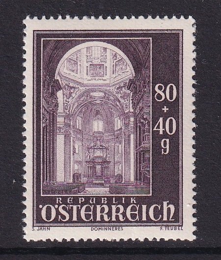 Austria  #B257 MNH  1948  Salzburg cathedral fund  80g