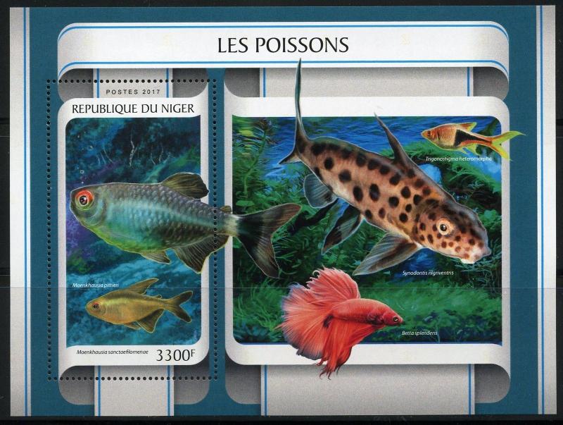 NIGER 2017 FISH  SOUVENIR SHEET MINT NH