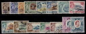 CYPRUS QEII SG188-202, 1960-61 complete set, FINE USED. Cat £95.