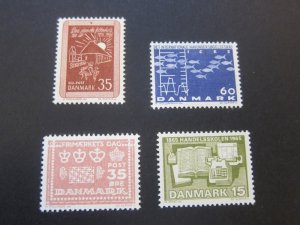 Denmark 1964 Sc 411-13,415 sets MNH